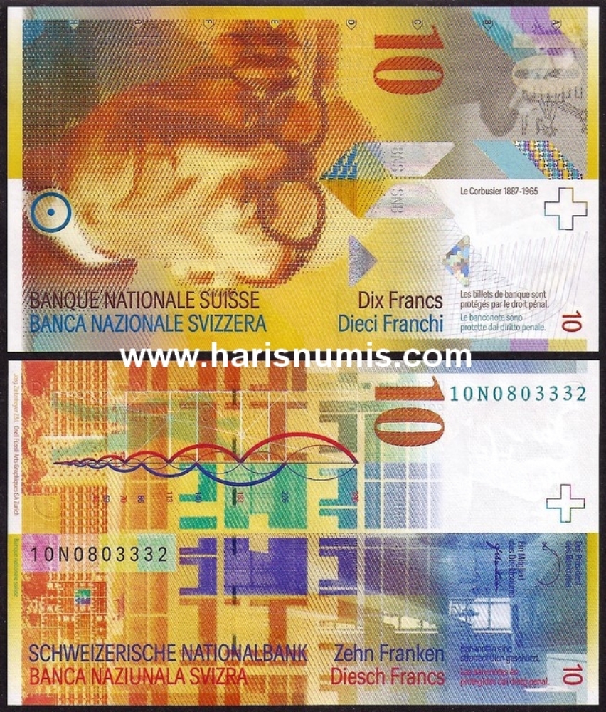 Picture of SWITZERLAND 10 Franken 2010 P67d UNC