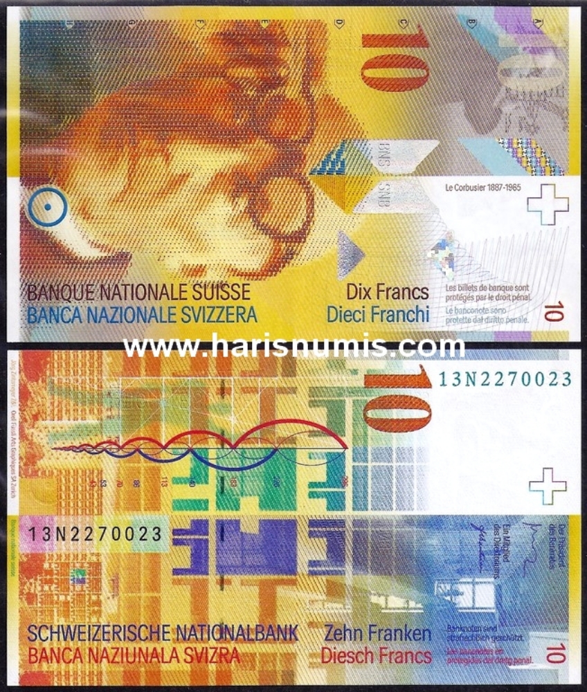 Picture of SWITZERLAND 10 Franken 2013 P67e UNC