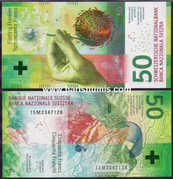 Picture of SWITZERLAND 50 Franken 2015 P77a UNC