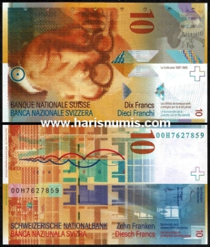 Picture of SWITZERLAND 10 Franken 2000 P67a UNC
