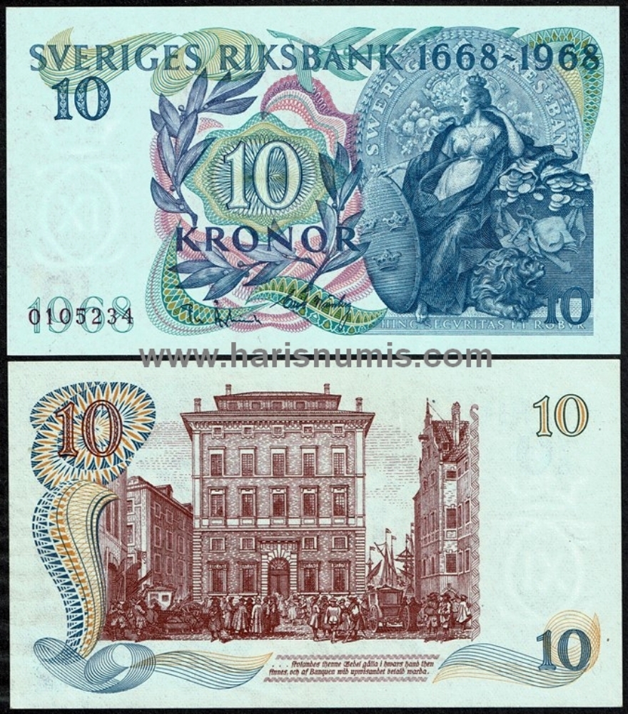 Picture of SWEDEN 10 Kronor 1968 Comm. P56 UNC