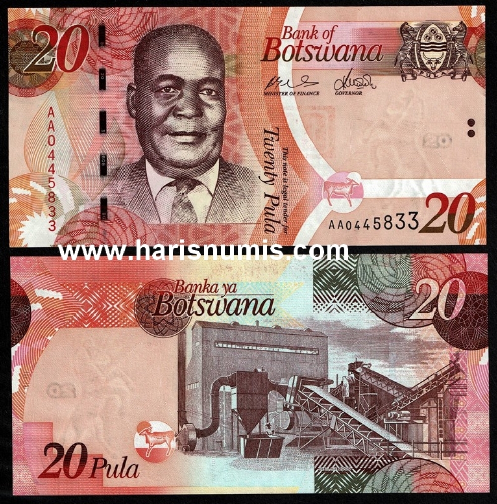 Picture of BOTSWANA 20 Pula ND(2009) P31 UNC