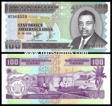 Picture of BURUNDI 100 Francs 2006 P37e UNC