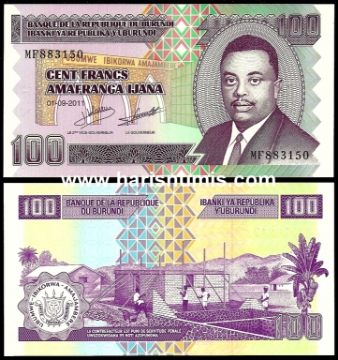 Picture of BURUNDI 100 Francs 2011 P 44b UNC