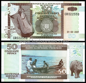 Picture of BURUNDI 50 Francs 2001 P36c UNC