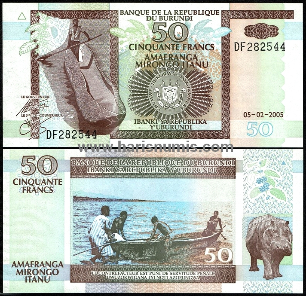 Picture of BURUNDI 50 Francs 2005 P36e UNC