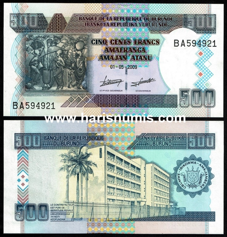 Picture of BURUNDI 500 Francs 2009 P45 UNC