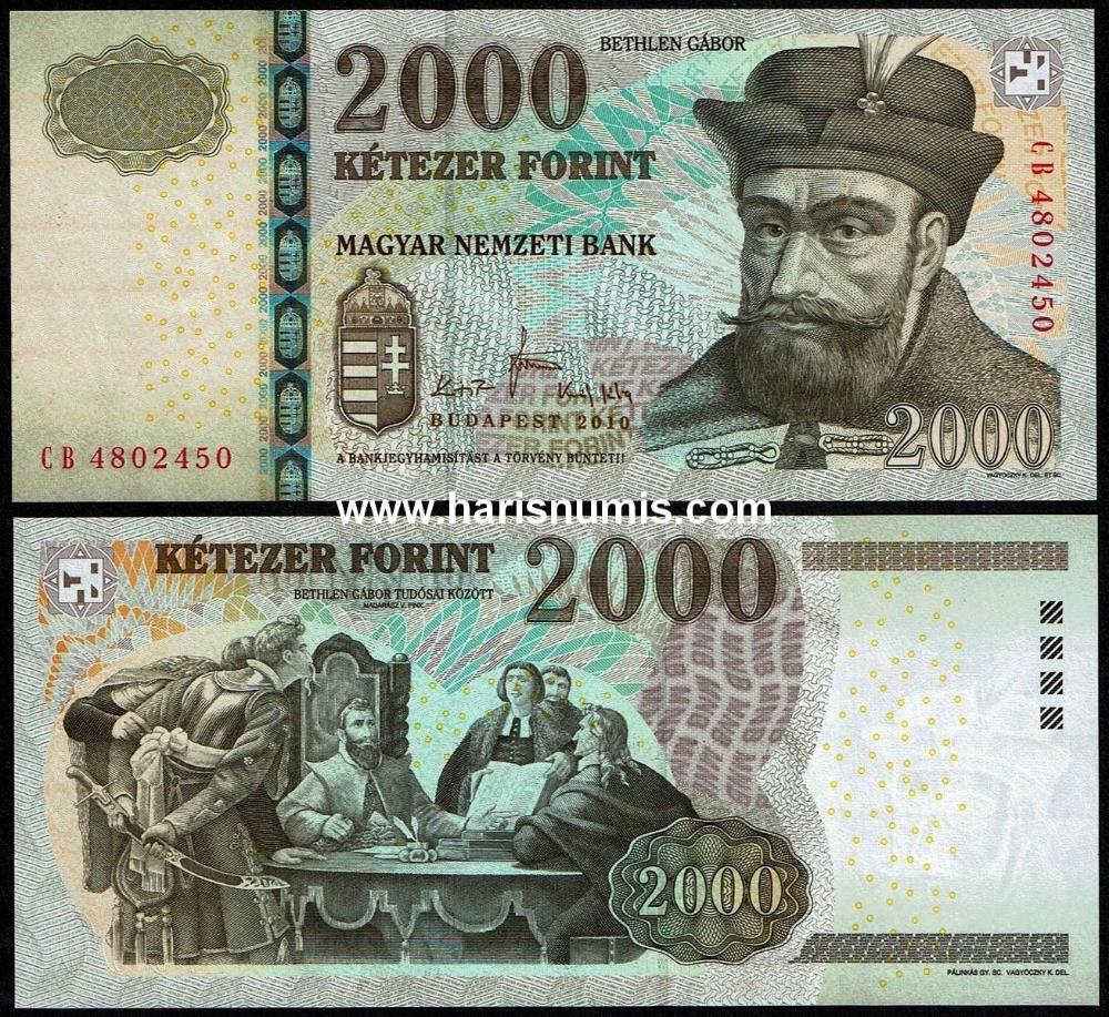 Picture of HUNGARY 2000 Forint 2010 P 198c UNC