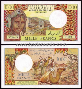 Picture of DJIBOUTI 1000 Francs ND(1988) P 37e UNC