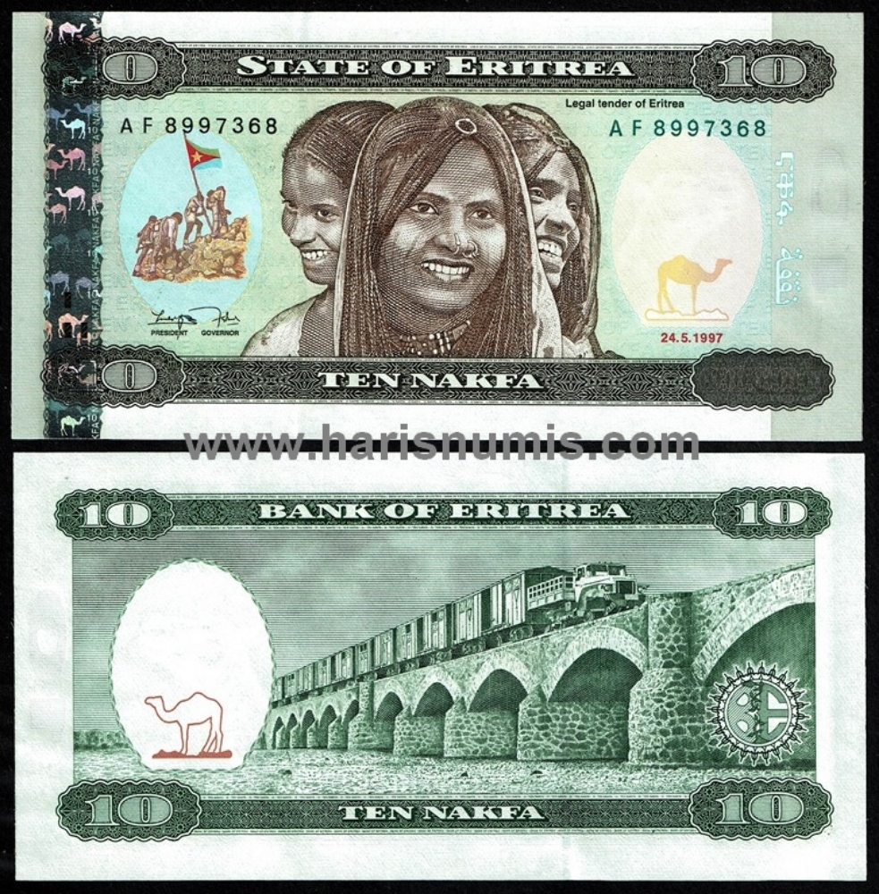 Picture of ERITREA 10 Nakfa 1997 P3 UNC