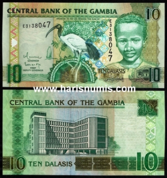 Picture of GAMBIA 10 Dalasis ND(2009) P26b UNC