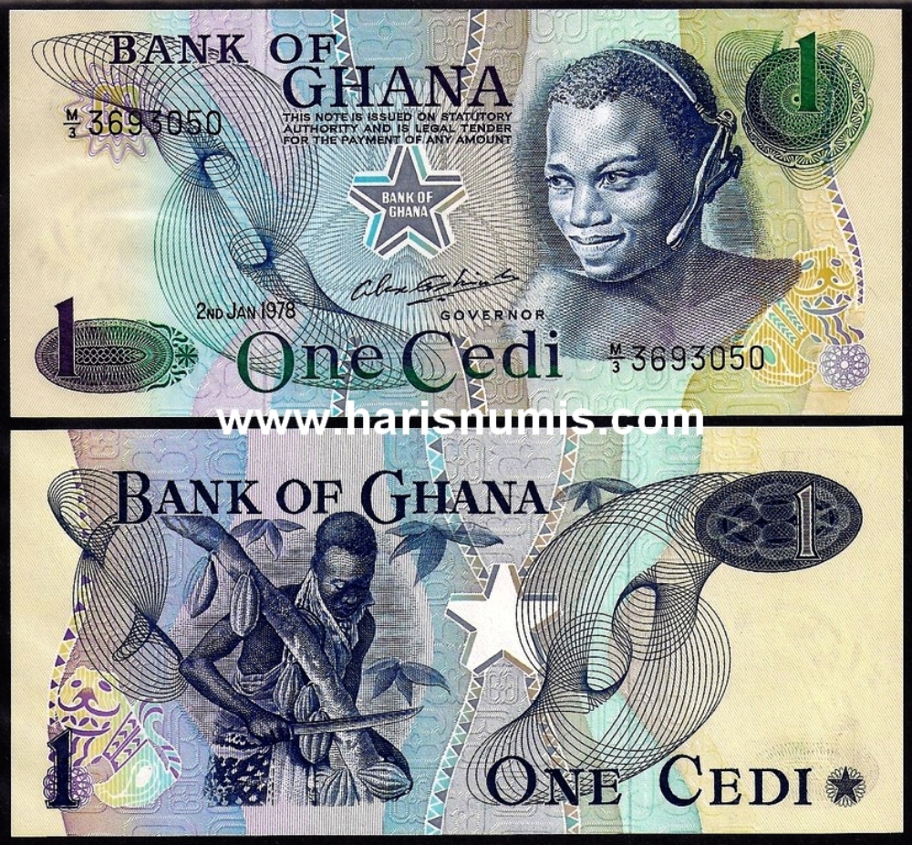 Picture of GHANA 1 Cedi 1978 P13d UNC