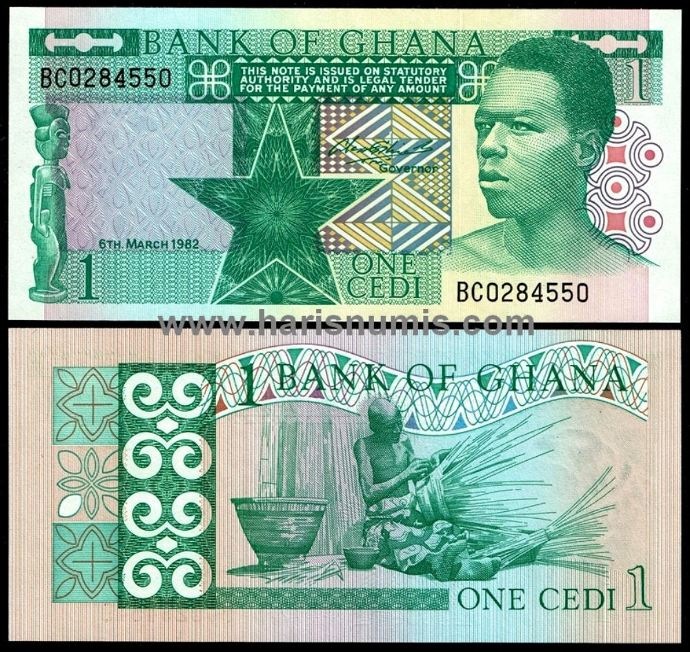 Picture of GHANA 1 Cedi 1982 P 17b UNC