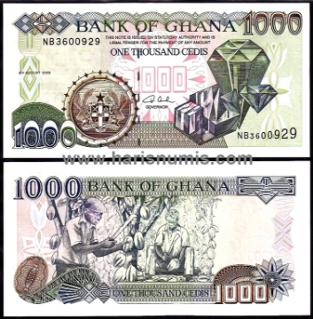 Picture of GHANA 1000 Cedis 2003 P32i UNC