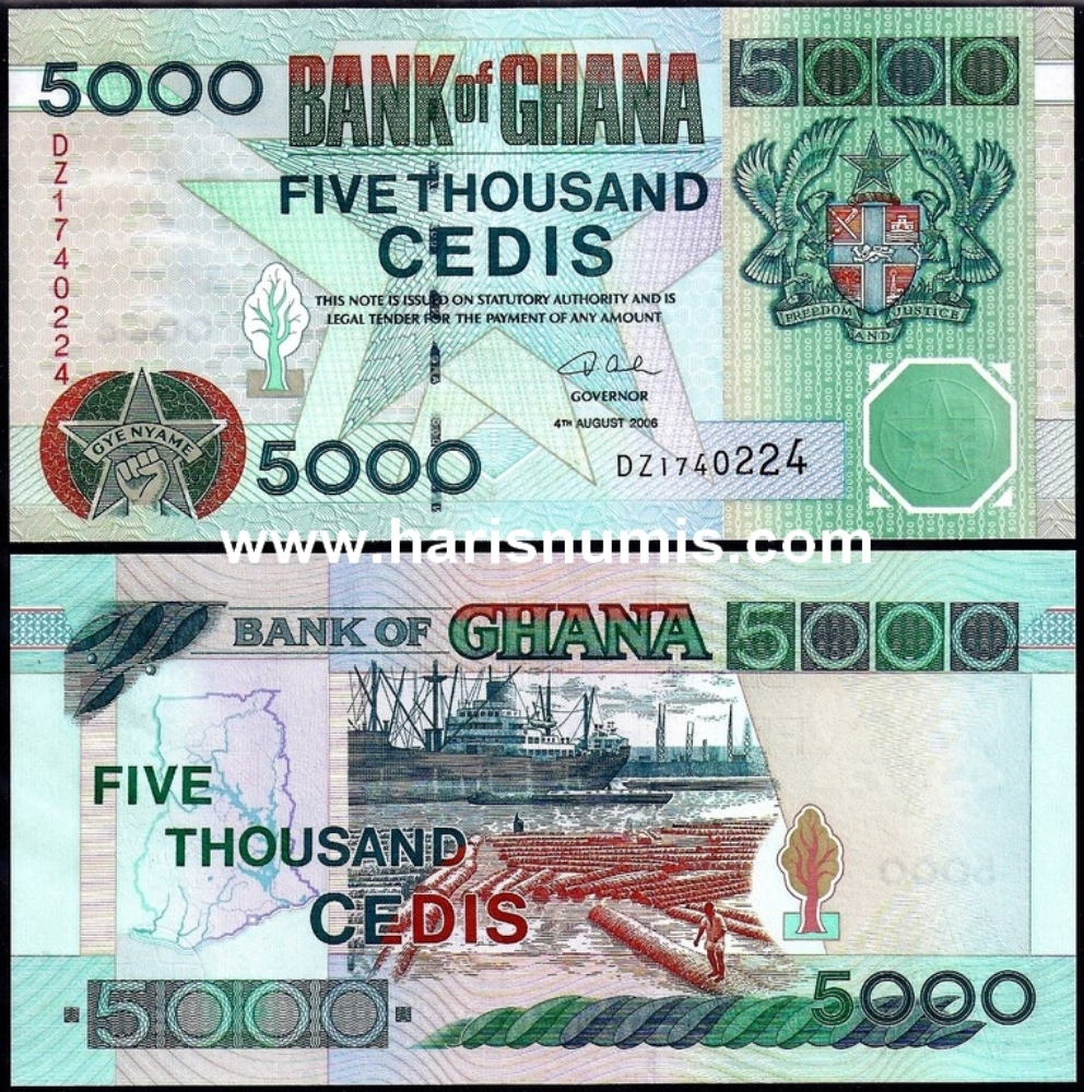 Picture of GHANA 5000 Cedis 2006 P34j UNC