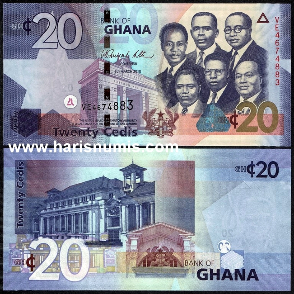 Picture of GHANA 20 Cedis 2010 P 40 UNC