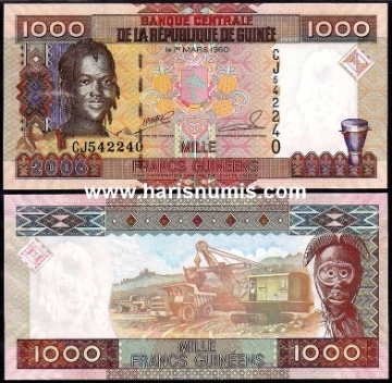 Picture of GUINEA 1000 Francs 2006 P40 UNC