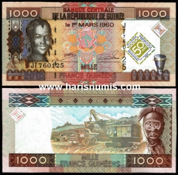 Picture of GUINEA 1000 Francs 2010 Comm. P43 UNC