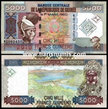 Picture of GUINEA 5000 Francs 2010 Comm. P44a UNC