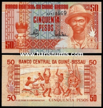 Picture of GUINEA-BISSAU 50 Pesos 1990 P10 UNC