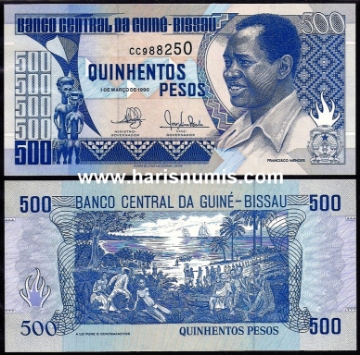Picture of GUINEA-BISSAU 500 Pesos 1990 P12 UNC