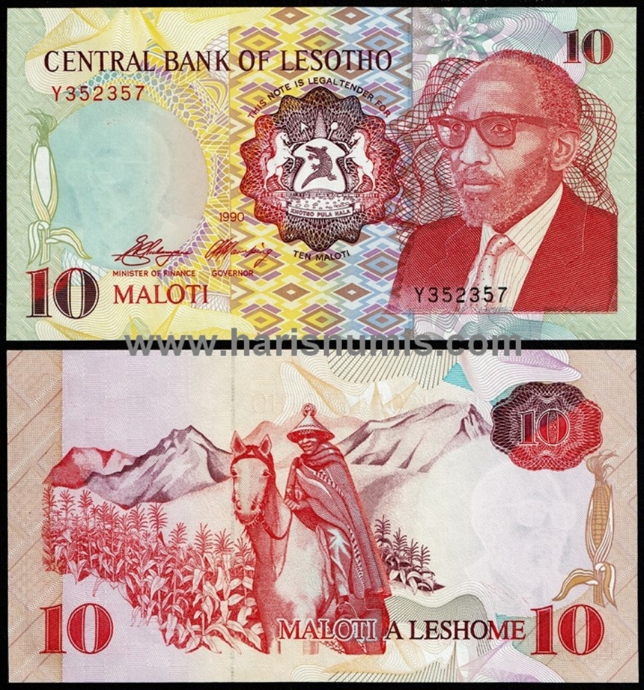 Picture of LESOTHO 10 Maloti 1990 P11 UNC