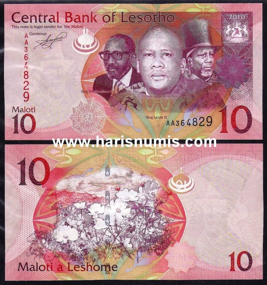 Picture of LESOTHO 10 Maloti 2010 P21a UNC