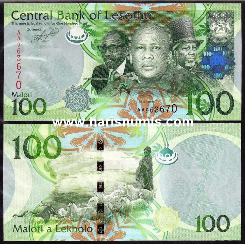 Picture of LESOTHO 100 Maloti 2010 P24a UNC