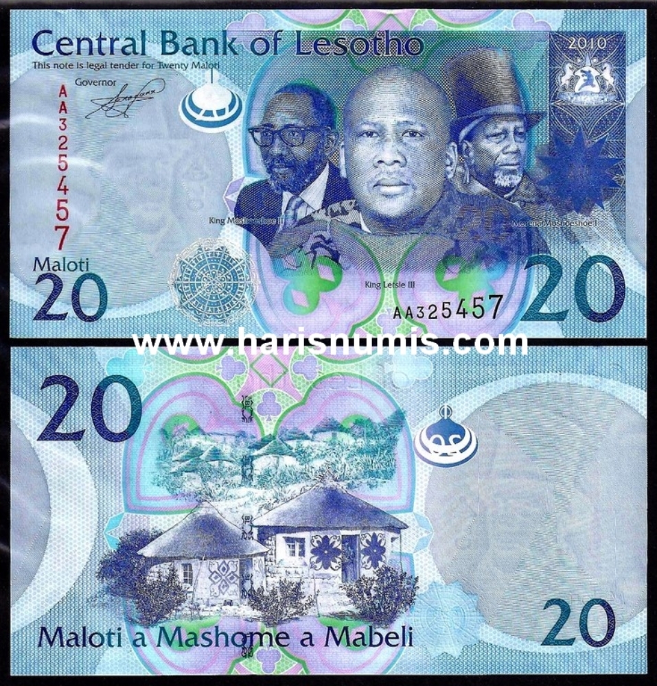 Picture of LESOTHO 20 Maloti 2010 P22a UNC