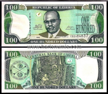 Picture of LIBERIA 100 Dollars 2009 P30e UNC