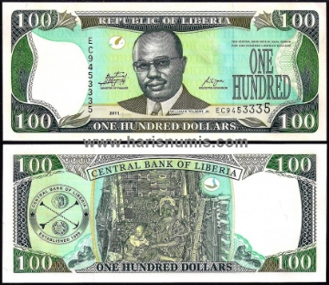 Picture of LIBERIA 100 Dollars 2011 P30g UNC