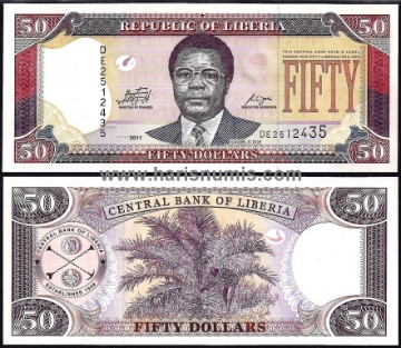 Picture of LIBERIA 50 Dollars 2011 P29f UNC