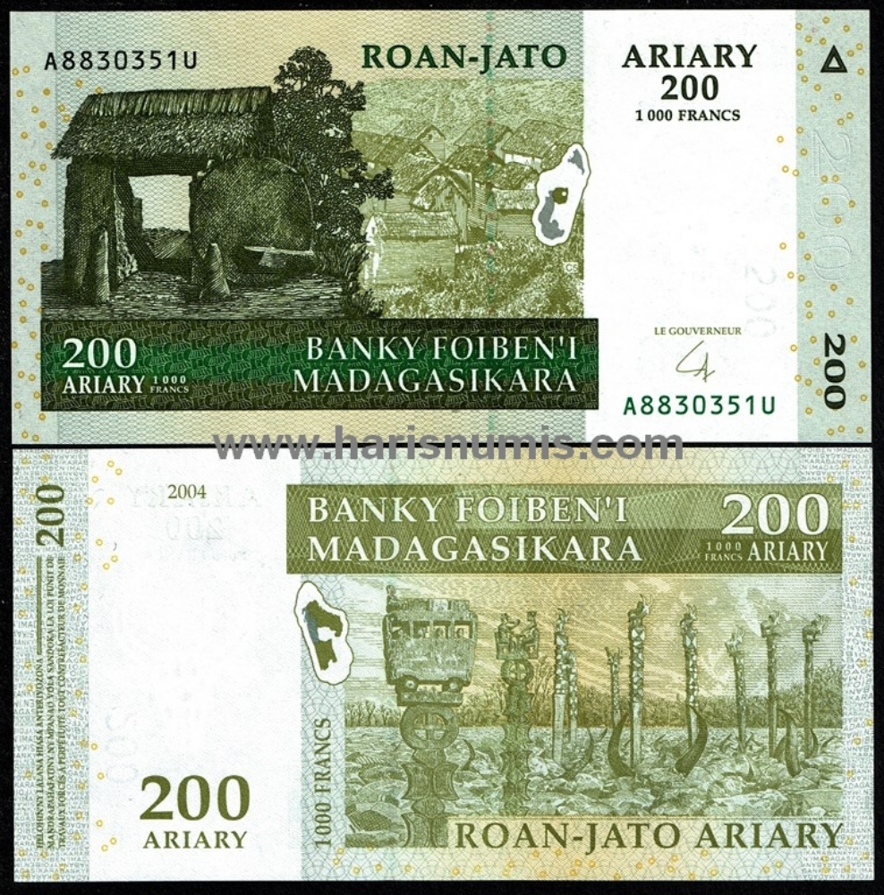 Picture of MADAGASCAR 200 Ariary 2004 P87b UNC