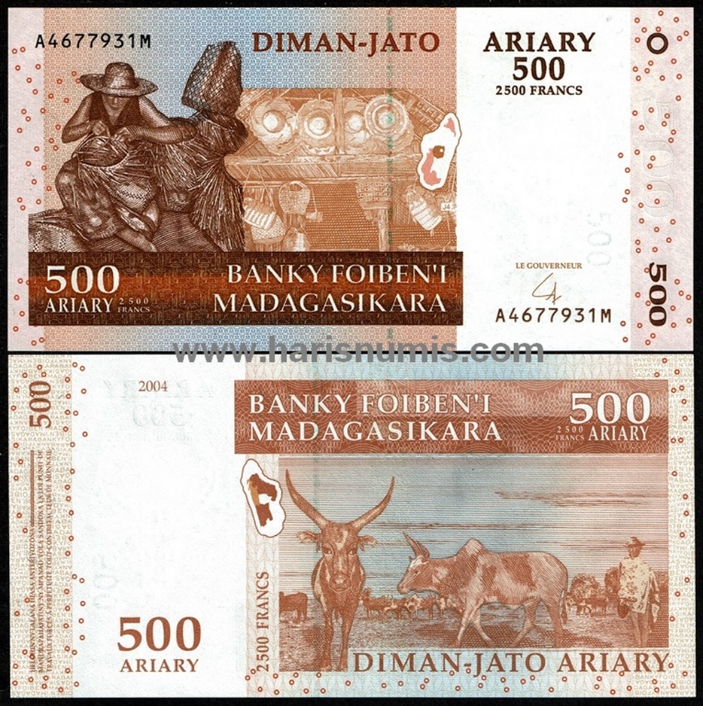 Picture of MADAGASCAR 500 Ariary 2004 P88b UNC