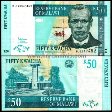 Picture of MALAWI 50 Kwacha 2007 P 53c UNC