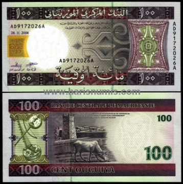 Picture of MAURITANIA 100 Ouguiya 2008 P 10c UNC