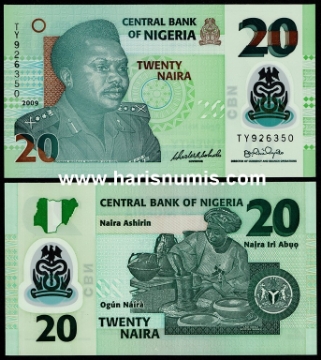 Picture of NIGERIA 20 Naira 2009 P 34e.1 UNC