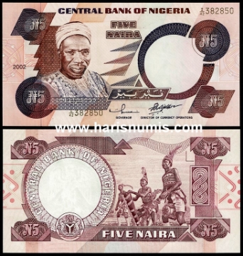 Picture of NIGERIA 5 Naira 2002 P 24g.2 UNC