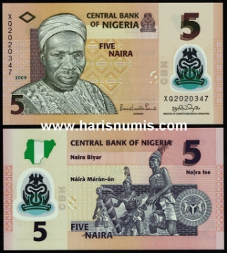 Picture of NIGERIA 5 Naira 2009 P 38b.2 UNC