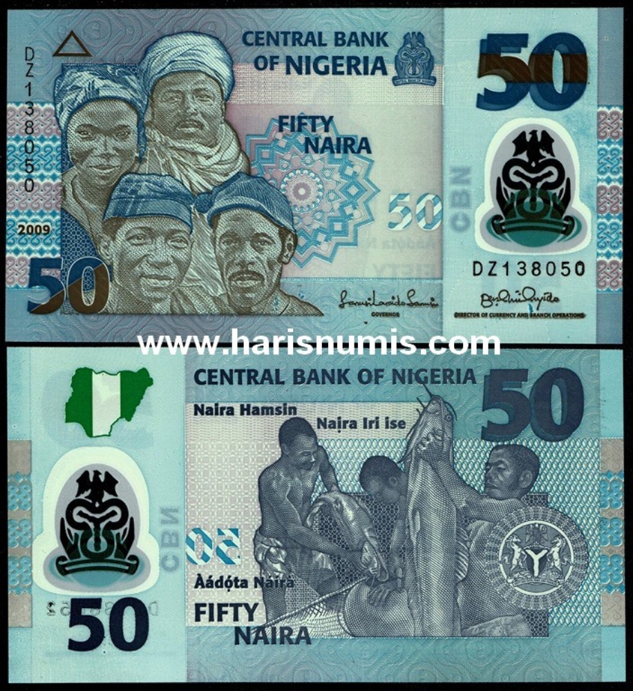 Picture of NIGERIA 50 Naira 2009 Replacement Polymer P 40a.r UNC