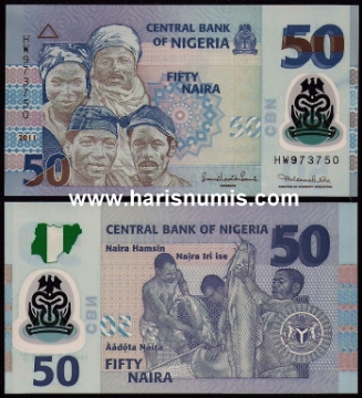 Picture of NIGERIA 50 Naira 2011 Polymer P 40c UNC