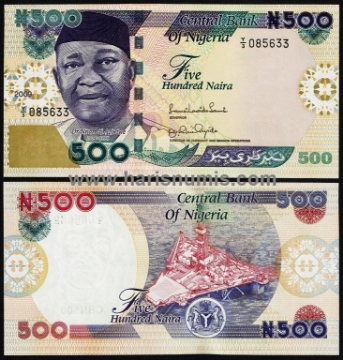 Picture of NIGERIA 500 Naira 2009 P 30h.1 UNC