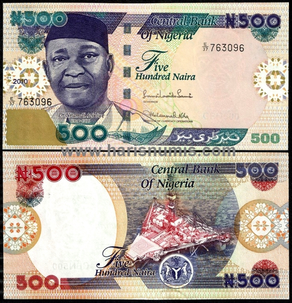 Picture of NIGERIA 500 Naira 2010 P 30i UNC