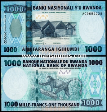 Picture of RWANDA 1000 Francs 2004 P 31a UNC