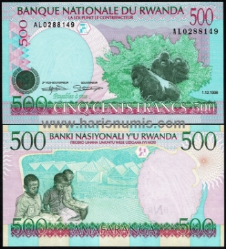 Picture of RWANDA 500 Francs 1998 P 26b UNC