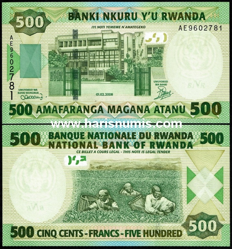 Picture of RWANDA 500 Francs 2008 P 34a UNC