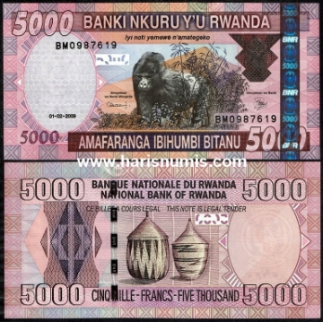 Picture of RWANDA 5000 Francs 2009 P 37a UNC