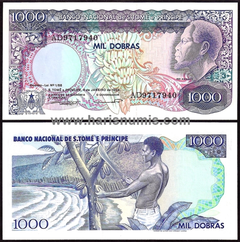 Picture of ST. THOMAS & PRINCE 1000 Dobras 1989 P62 UNC