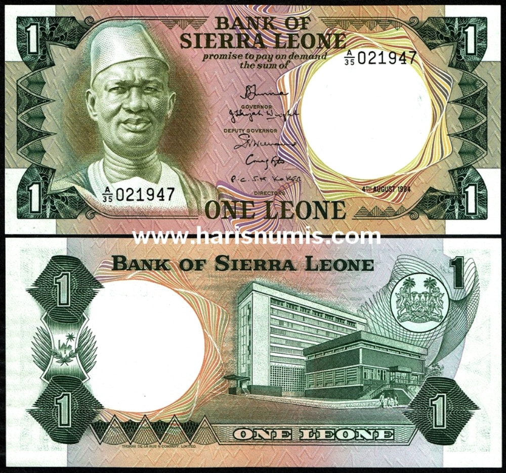 Picture of SIERRA LEONE 1 Leone 1984 P5e UNC