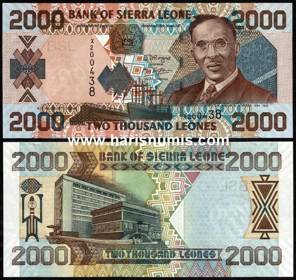 Picture of SIERRA LEONE 2000 Leones 2006 P26c.1 UNC